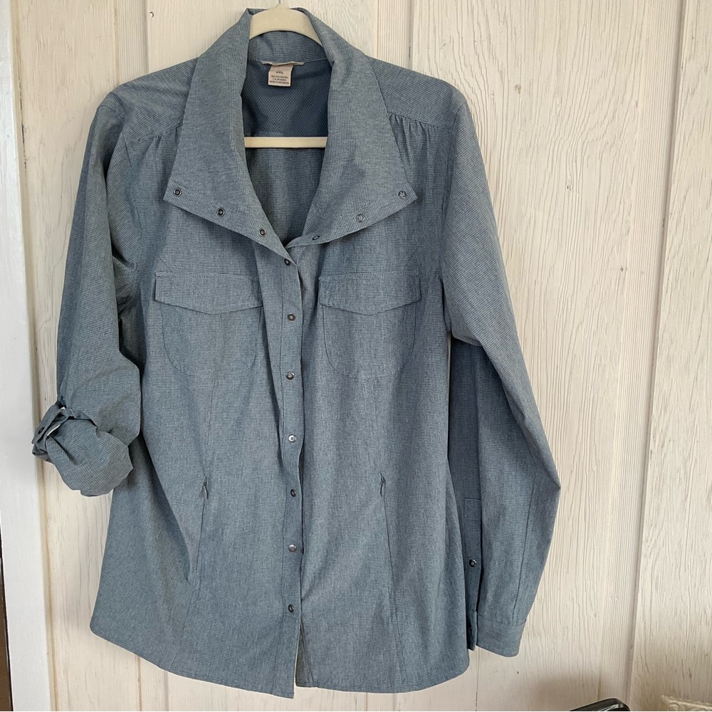 Duluth Trading windbreaker XXL Blue Gray